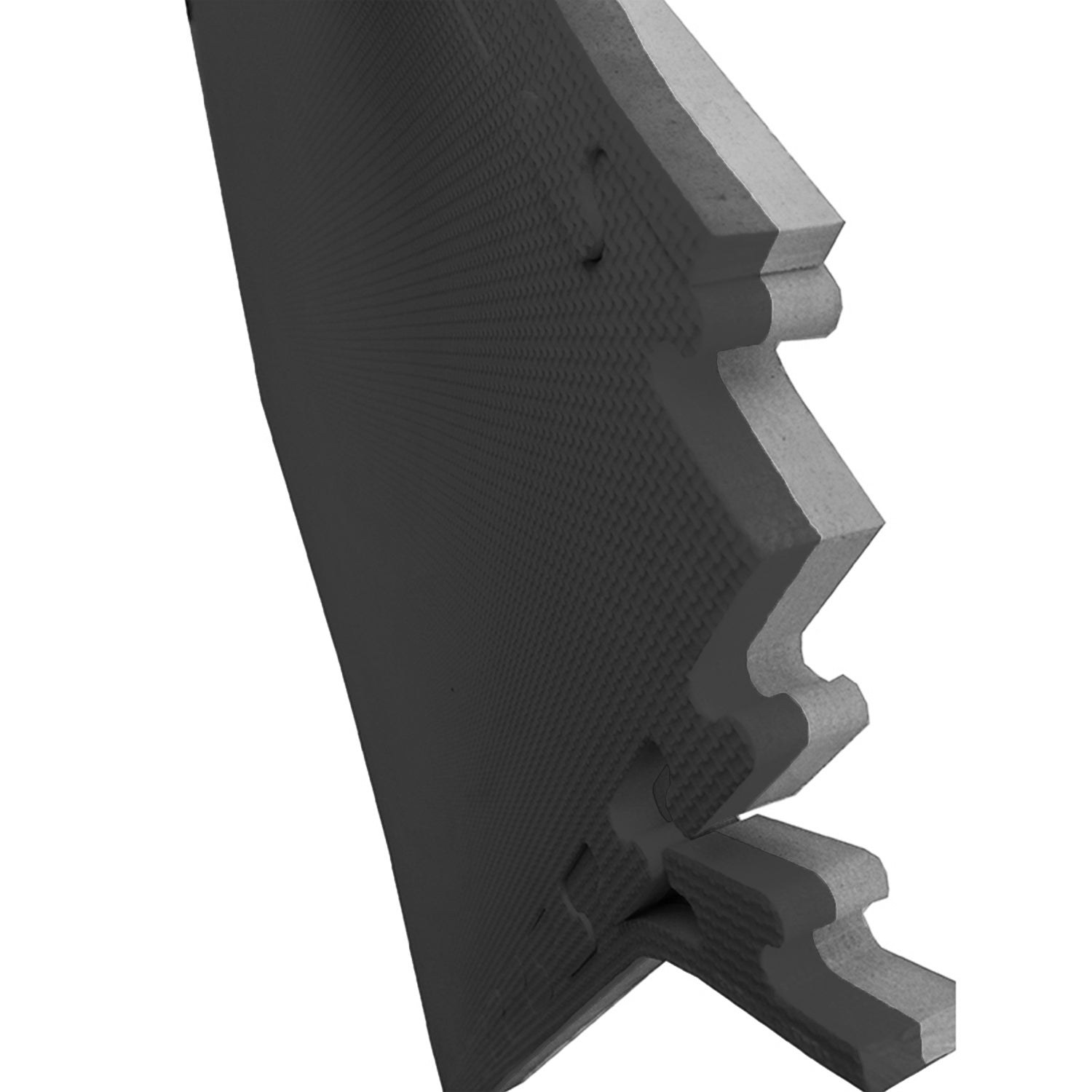 Detalle de borde desmontable de tatami EVA modular para terminaciones de piso