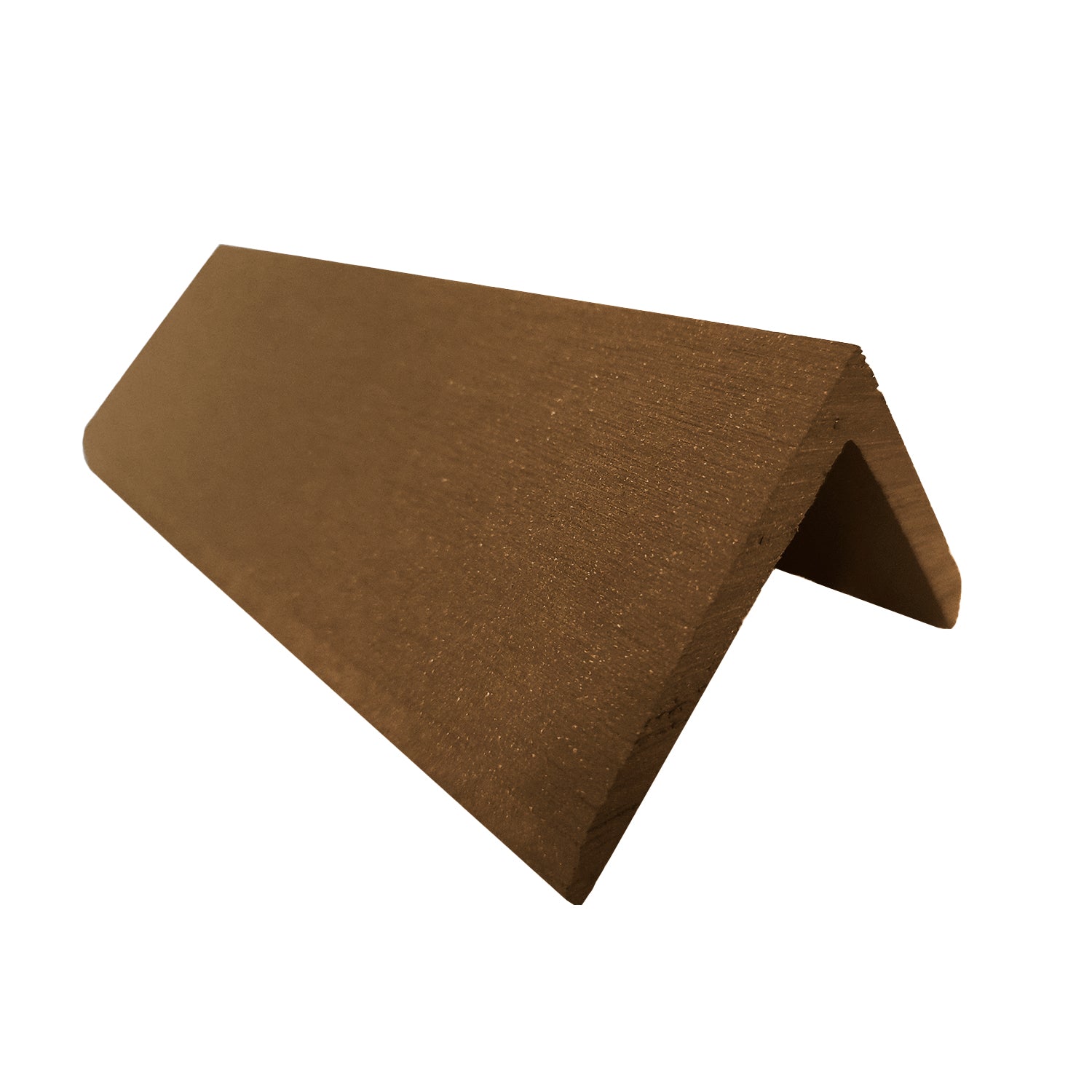 Terminal ángulo Deck Terraza Classic cedro 45x45x2200 mm en WPC, perfil en L para terminación perimetral (vista frontal)