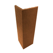 Vista vertical del terminal ángulo Deck Terraza Classic color madera en WPC, perfil en L para remate de borde (vista de canto)