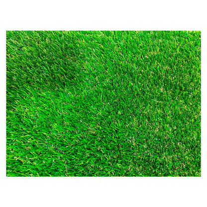 Detalle cenital de pasto ornamental premium 25 mm con mezcla de tonos verdes