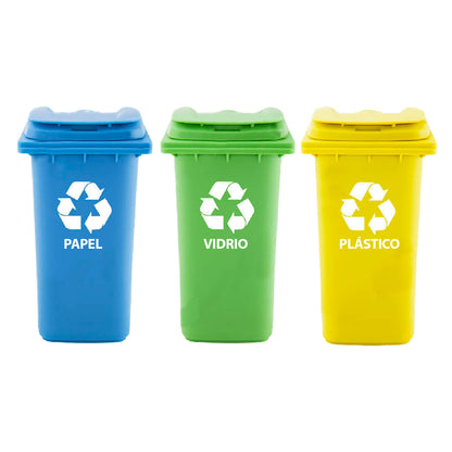 Sticker Basurero Reciclaje (Papel,Vidrio,Tetr)