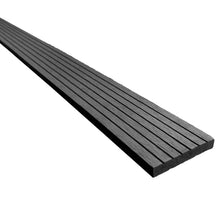 Perfil terminal recto Deck Terraza Classic gris 71x10x2200 mm en WPC, pieza de terminación perimetral con superficie acanalada