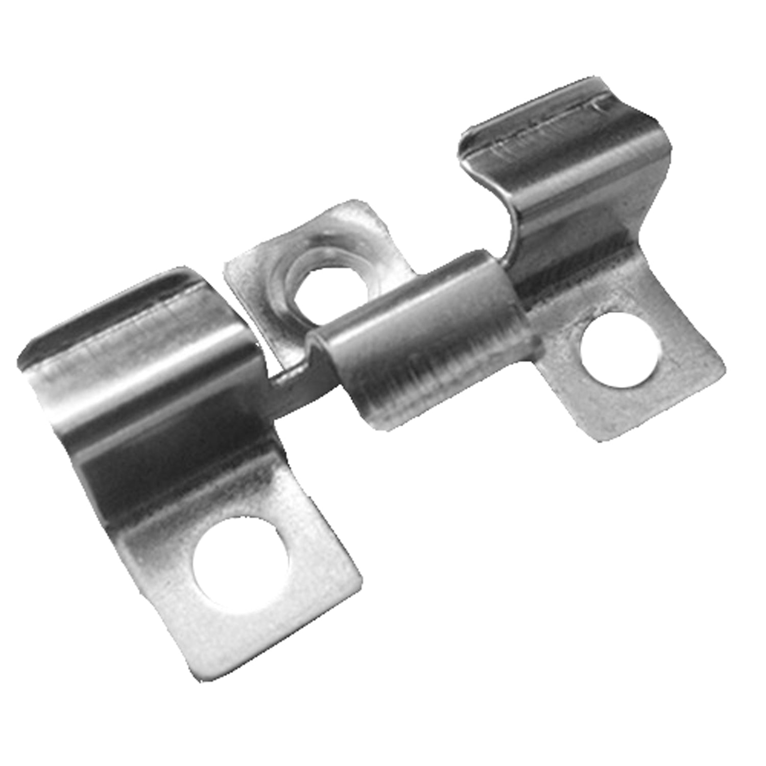 Clip de fijación metálica para Deck Terraza rústico, pieza de acero inoxidable con doble perforación para anclaje y puente central de sujeción