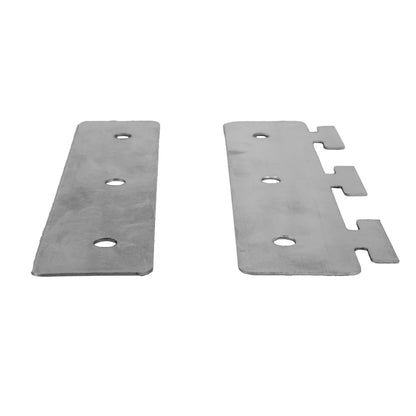Fijaciones metálicas en perspectiva para instalación de lamas PVC
