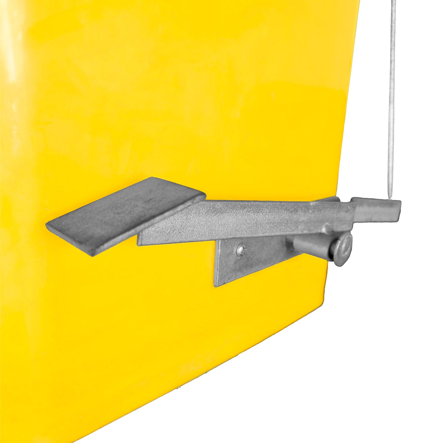 Pedal metálico desmontable instalado en contenedor de basura Frankfurt 50 litros, mecanismo de apertura por pie