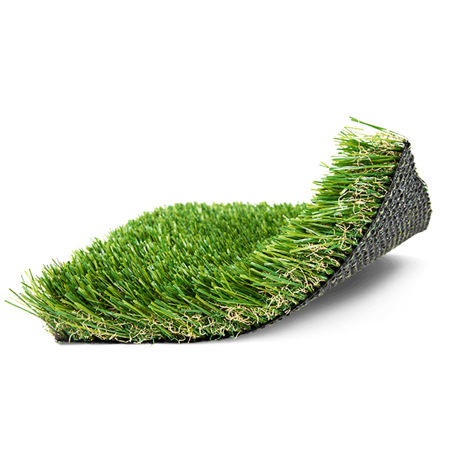 Detalle de flexibilidad en rollo de pasto ornamental Royal antiestático de 40 mm