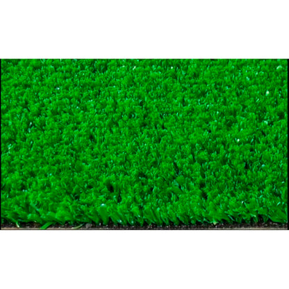 Detalle de fibras de pasto sintético alfombra de 10 mm en color verde