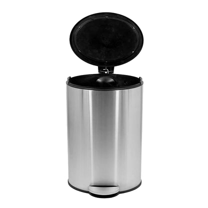 Basurero Acero Inox C/Pedal Oval 40L
