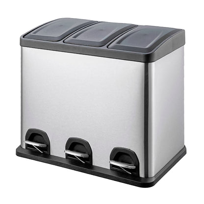 Basurero Acero Inox C/Pedal 3X15L