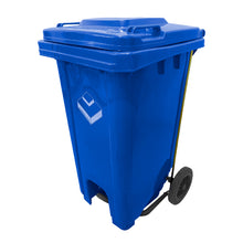 Basurero 100Lt C/Rueda/Pedal Azul