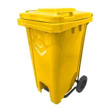 Basurero 100Lt C/Rueda/Pedal Amarillo