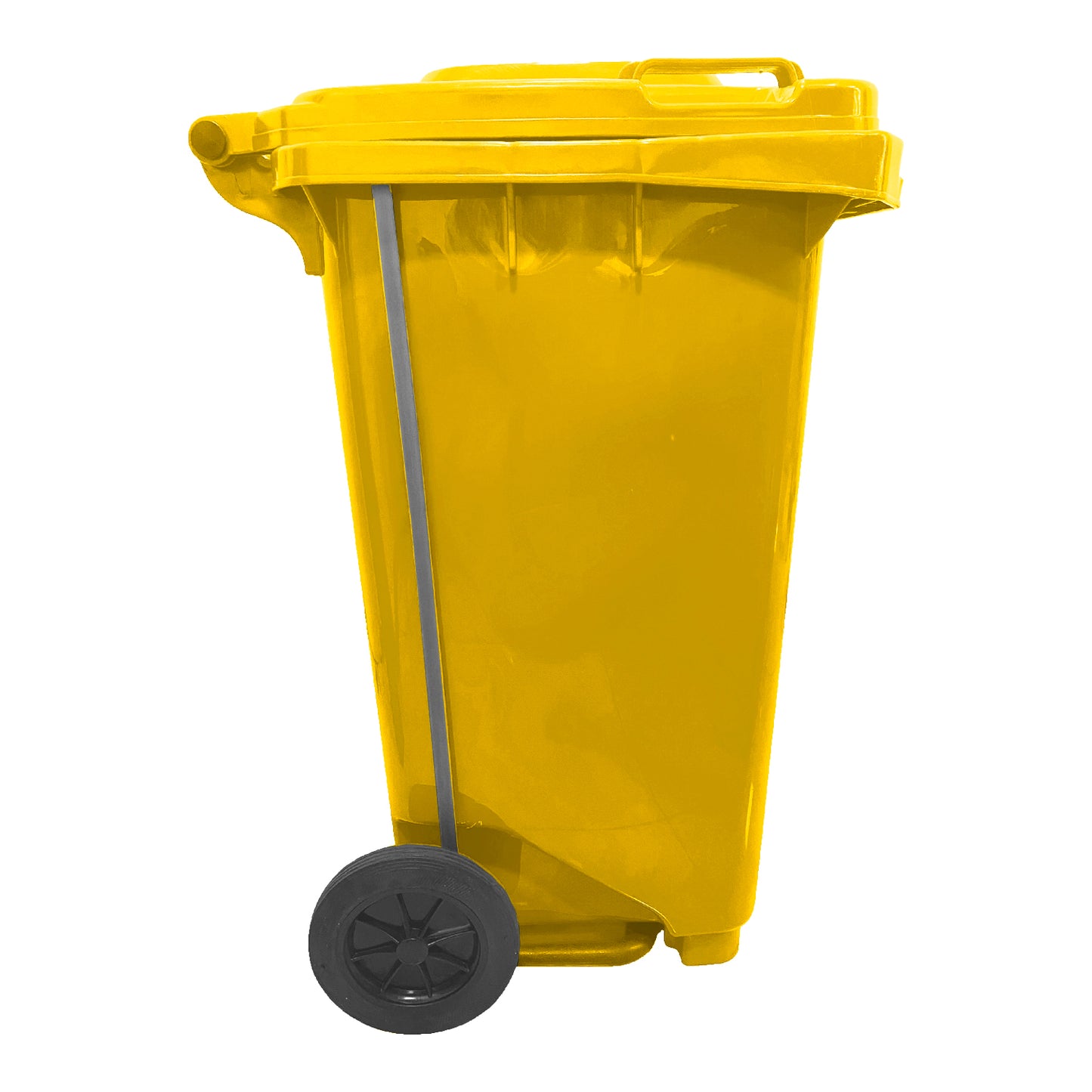 Basurero 100Lt C/Rueda/Pedal Amarillo