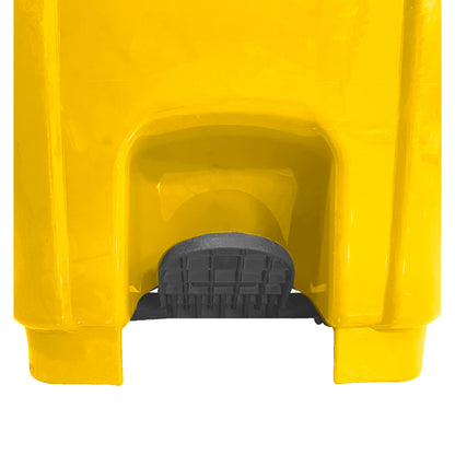 Basurero 100Lt C/Rueda/Pedal Amarillo