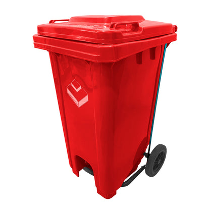 Basurero 100Lt C/Rueda/Pedal Rojo