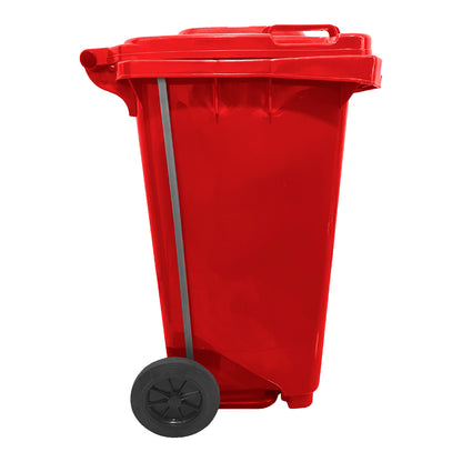 Basurero 100Lt C/Rueda/Pedal Rojo