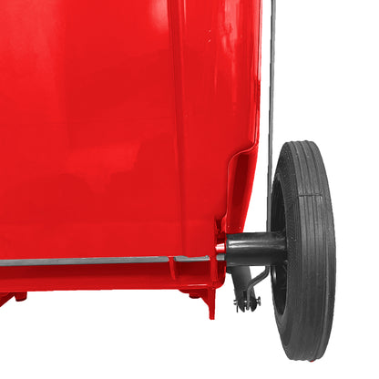 Basurero 100Lt C/Rueda/Pedal Rojo