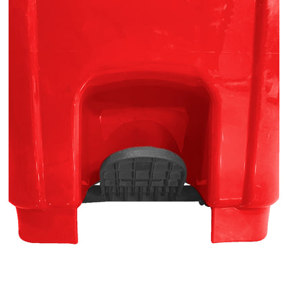 Basurero 100Lt C/Rueda/Pedal Rojo