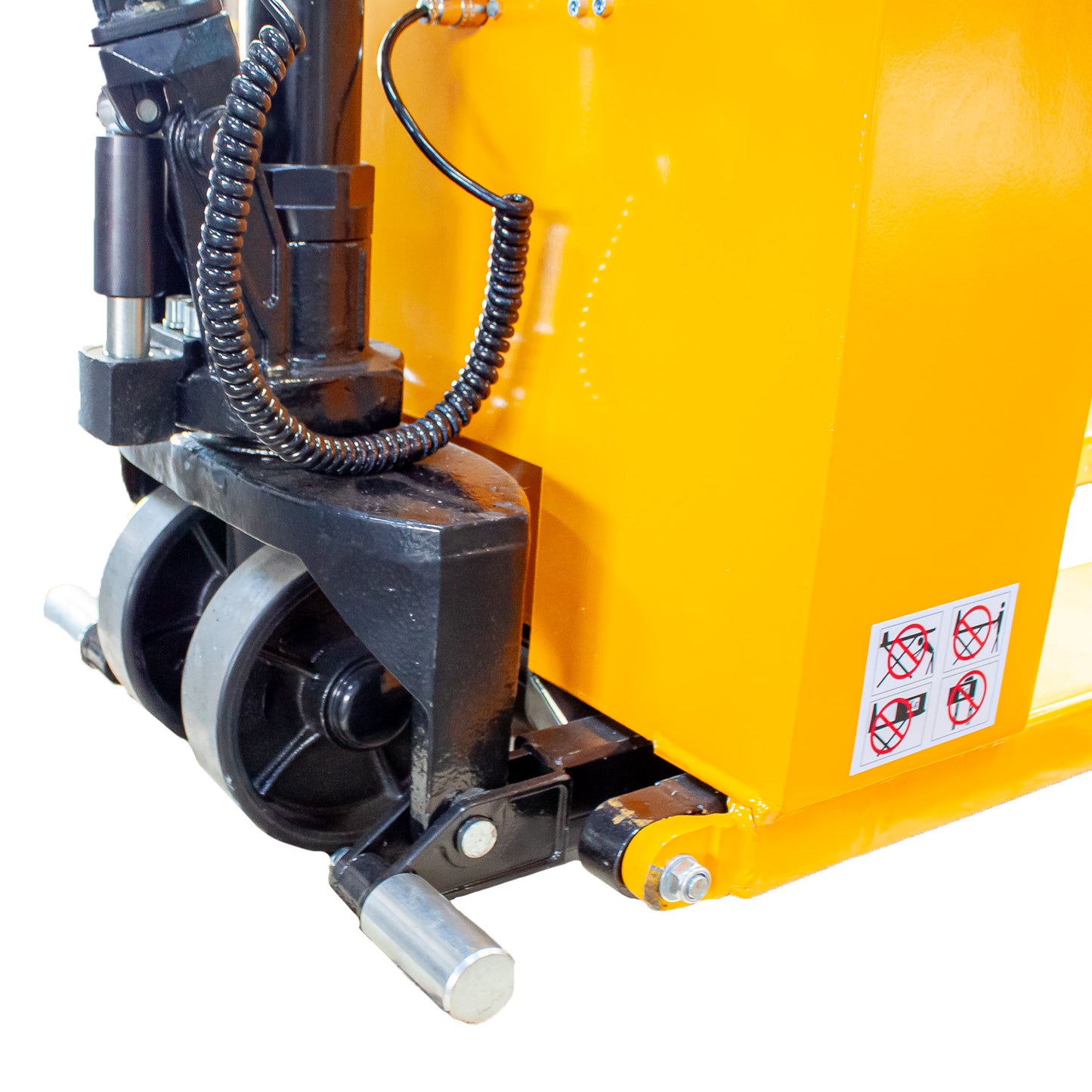 Detalle manillar de control transpaleta elevadora eléctrica Semex
