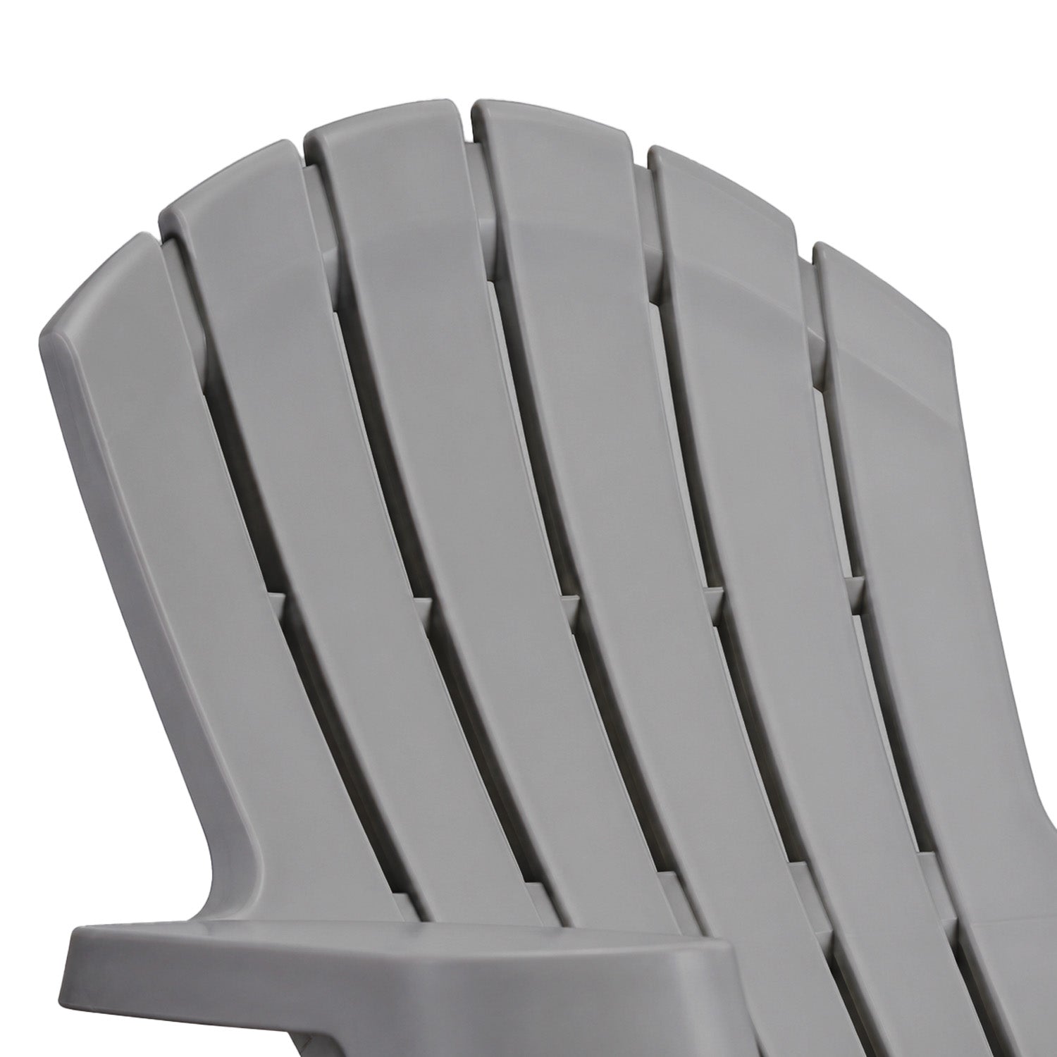 Detalle del respaldo de silla terraza plástica gris