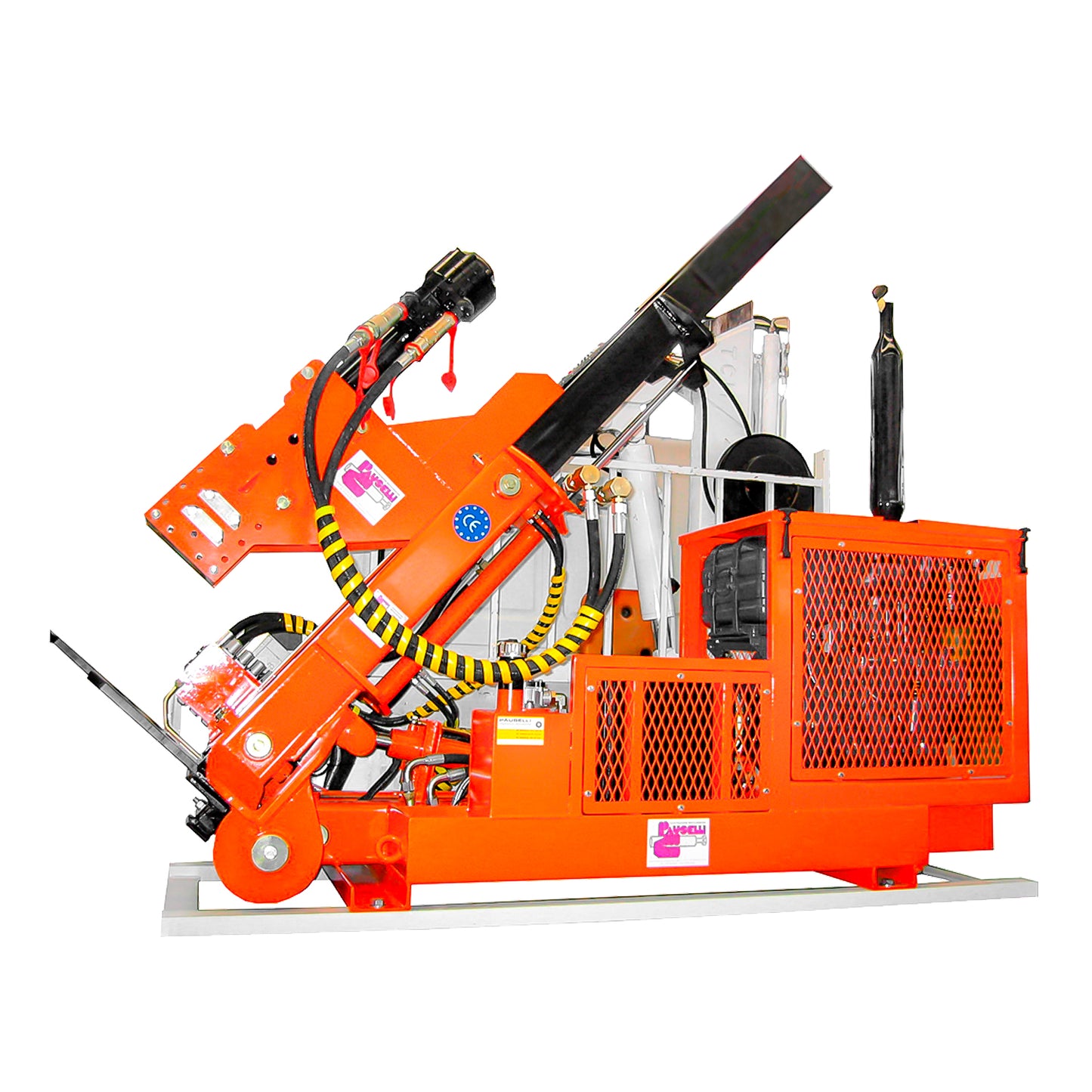 Hincadora de postes Pauselli 500SX plegada para transporte y almacenamiento