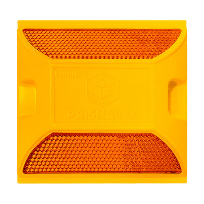 Tacha reflectiva Prismalux blanca para señalización vial y delimitación de carriles - Vista cenital Prismalux