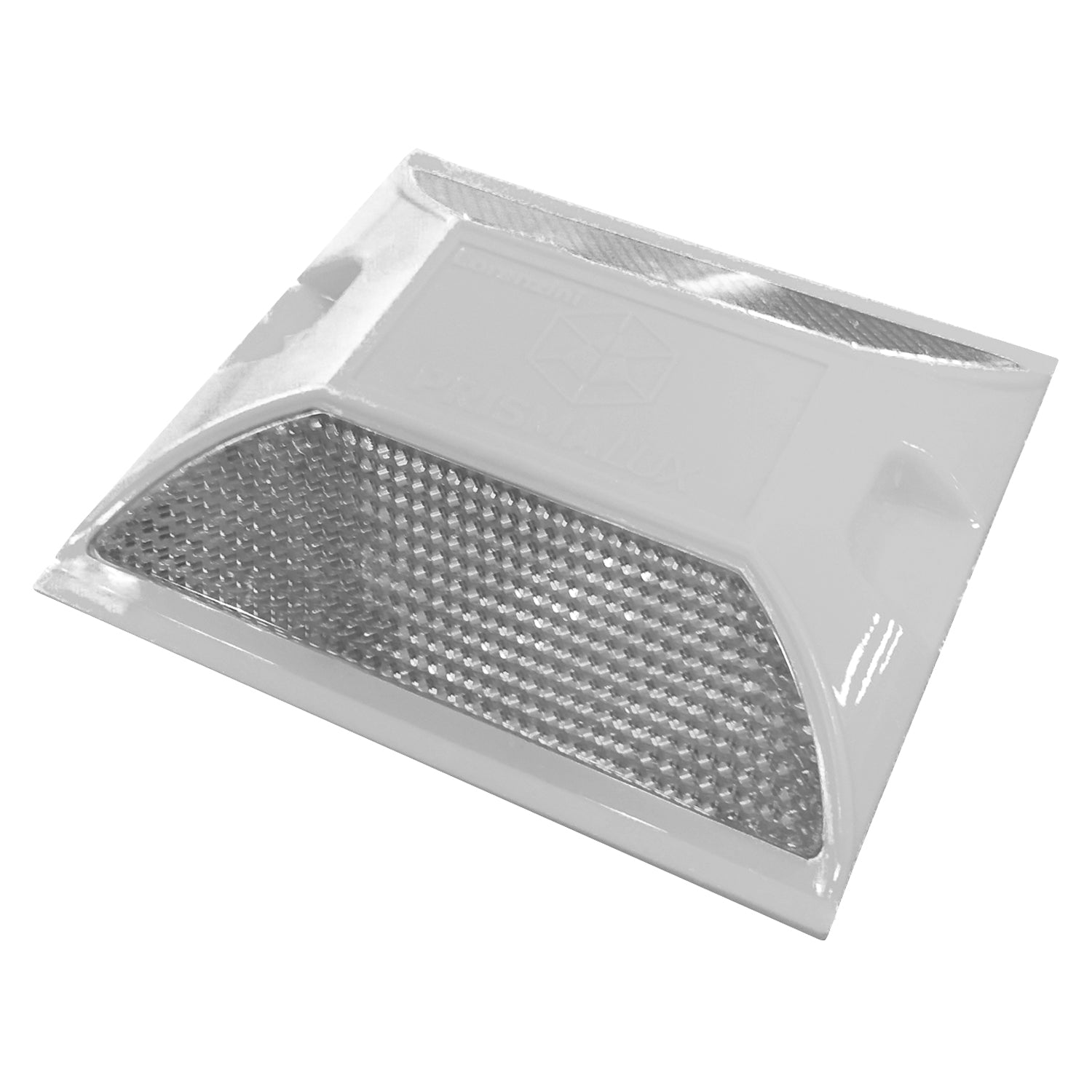 Tacha reflectiva Prismalux blanca para señalización vial y delimitación de pistas - Vista en perspectiva