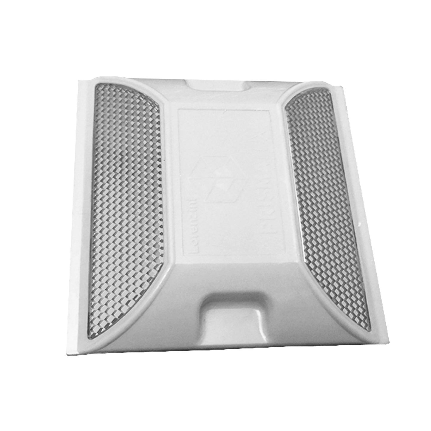 Tacha reflectiva Prismalux blanca para señalización vial y delimitación de pistas - Vista costado