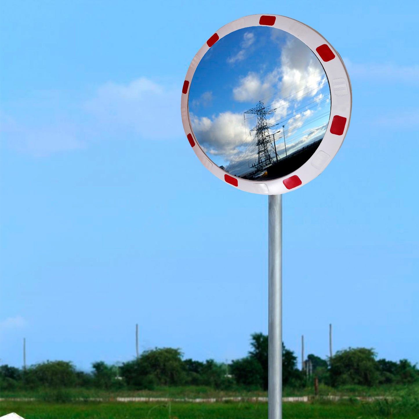 Liq. Espejo Panor. 80 Cms Roj/Bla Circular