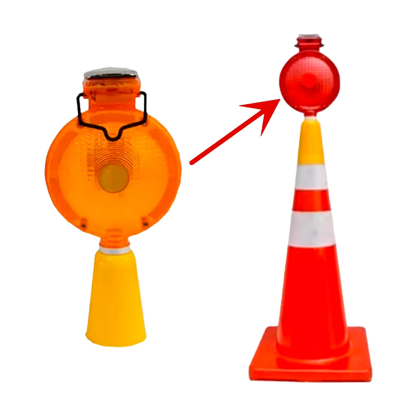 Lampara Solar Amarilla Cono Redonda