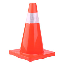 Cono de señalización vial 12" en PVC con 1 cinta reflectiva Grado Ingeniería para canalización y delimitación de tránsito en zonas de baja velocidad