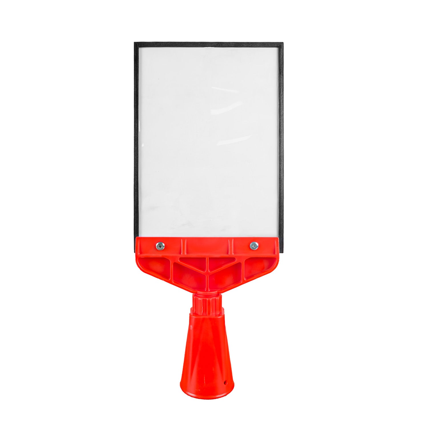 Señal plástica montada sobre soporte vertical (soporte no incluido)