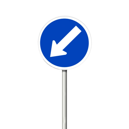 Señal Paso Oblig Izq 0.5X0.5 Alum Gip