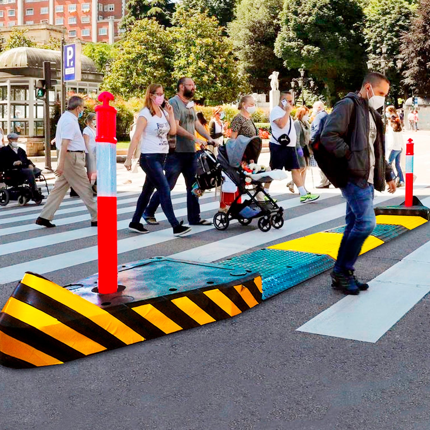 Isla De Seguridad Neg/Ama 600X80X70Cm