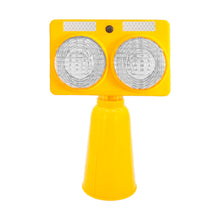 Lampara Solar Roja Doble Foco Conos