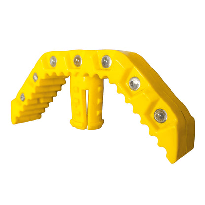 Reflector T-Shape para canalizador oruga, vista lateral con detalle de esferas reflectantes