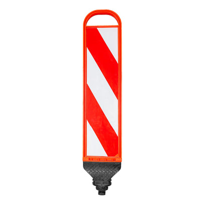 Hito spring back 75 cm naranjo y blanco para canalizador oruga, vista frontal completa