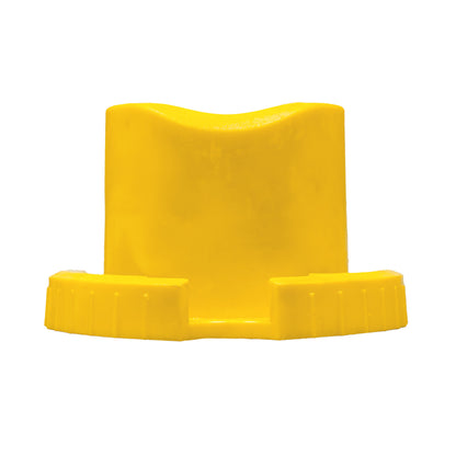 Vista lateral del adaptador de poliuretano para canalizador oruga color amarillo