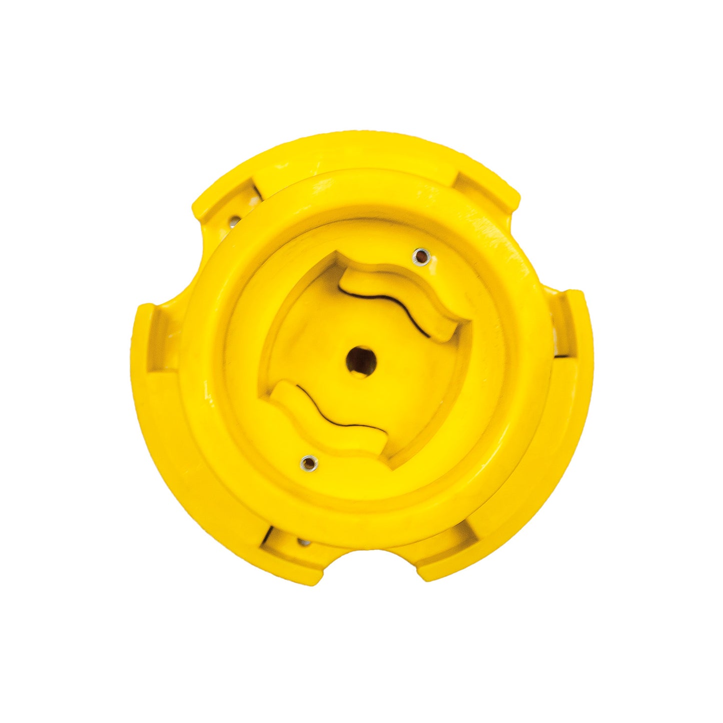 Vista superior del adaptador para instalación de hito en canalizador oruga