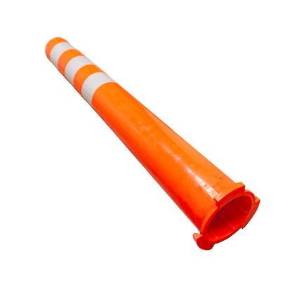 Hito 75 cm naranjo de polietileno con tres anillos reflectantes