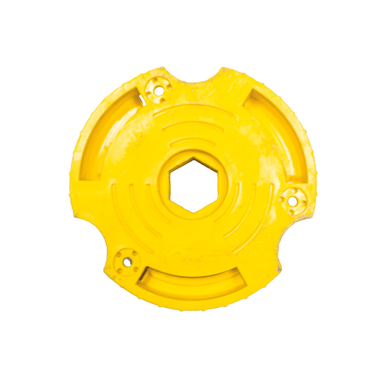 Vista inferior adaptador canalizador oruga amarillo para hito 75 cm PU