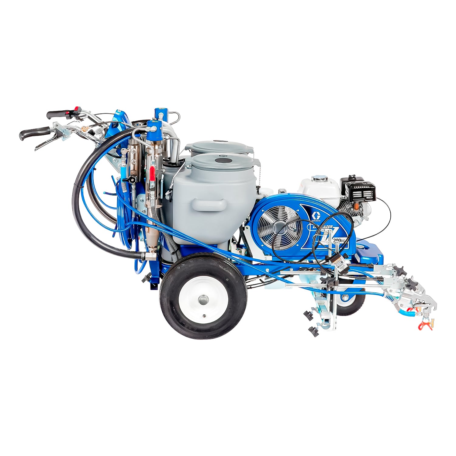 LineLazer V 200DC Graco máquina de demarcación vial doble color disponible en Chile con soporte técnico Lorenzini - visión lateral