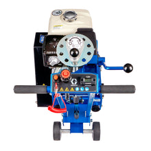 Escarificador GrindLazer Standard DC87 G Graco con motor Honda, equipo profesional para eliminación de marcas viales y preparación de superficies, disponible en Chile con soporte Lorenzini - Vista desde el Mando
