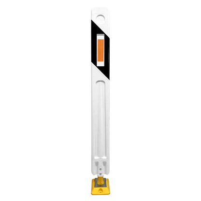 Hito arista abatible blanco negro de 110 cm con cinta reflectante para señalización vial