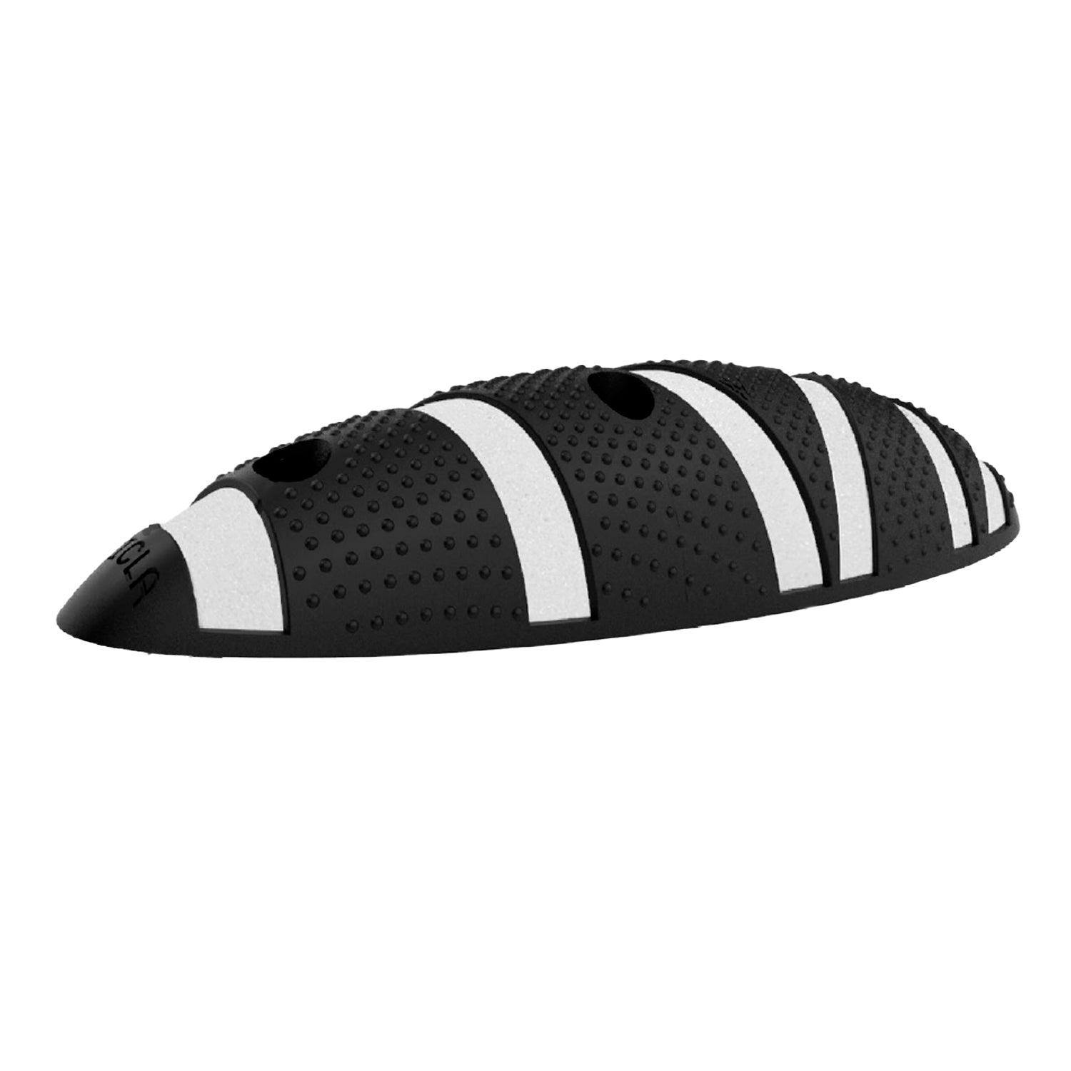 Vista general canalizador para ciclovías ZEBRA ZERO 13 PRO color negro con bandas blancas reflectantes