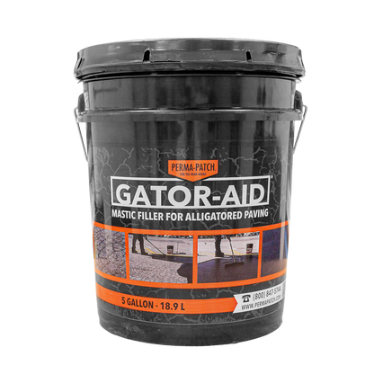 Perma-Patch Gator-Aid® – Relleno en frío para reparación de grietas tipo cocodrilo en pavimento asfáltico 5 galones