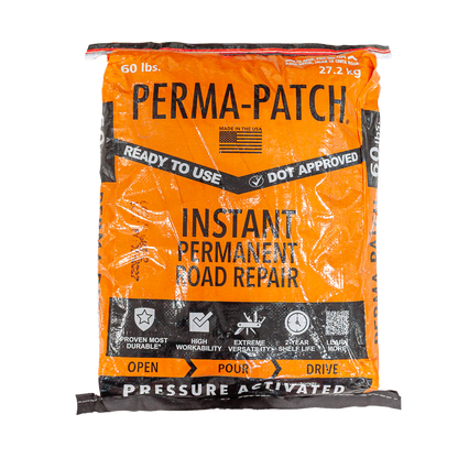Perma-Patch Regular Mix 60 lb mezcla asfáltica en frío bolsa vista frontal
