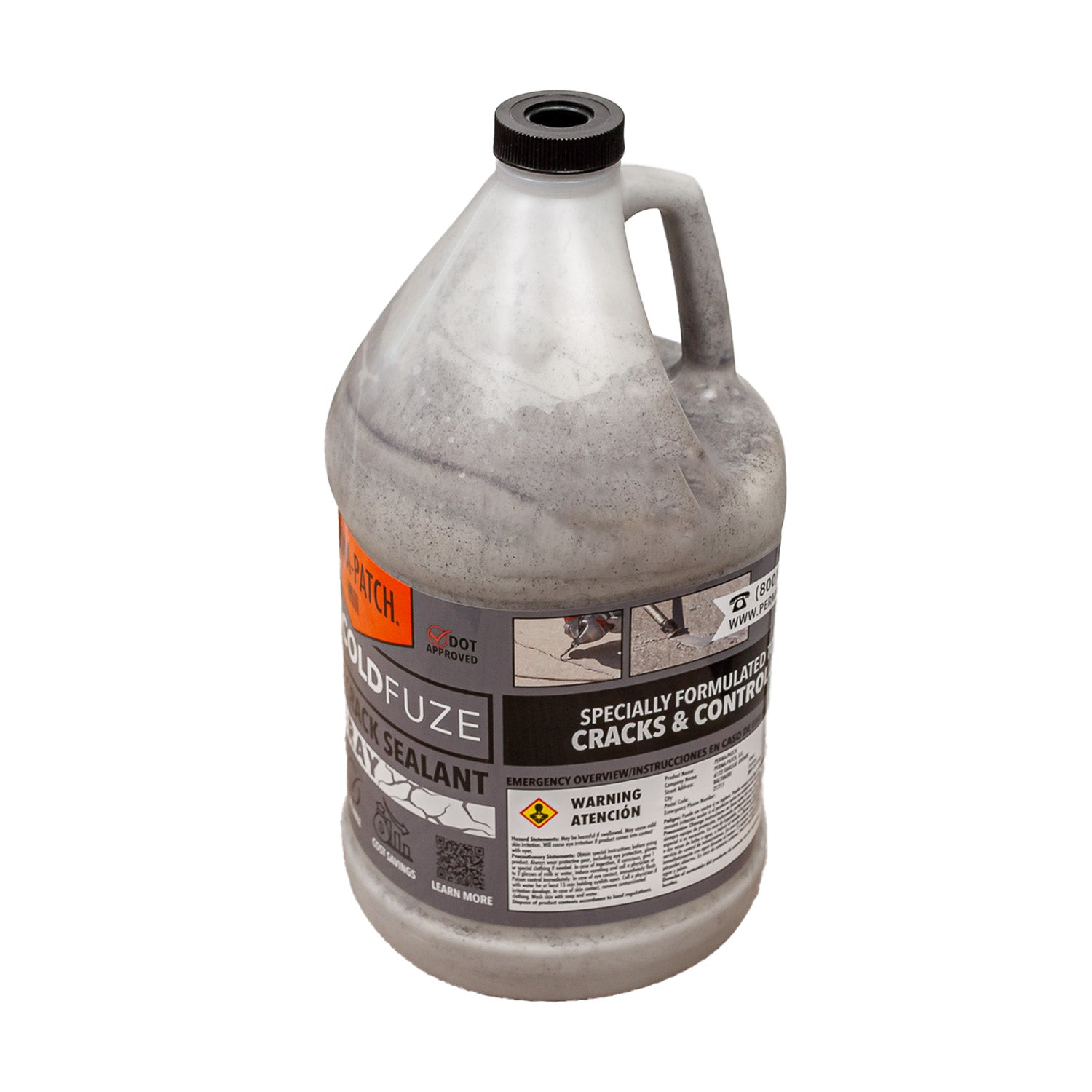 Perma-Patch 6690 ColdFuze Gray sellador de grietas bidón vista en perspectiva
