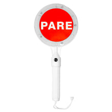 Paleta PARE SIGA LED vista frontal lado PARE señal roja reflectante
