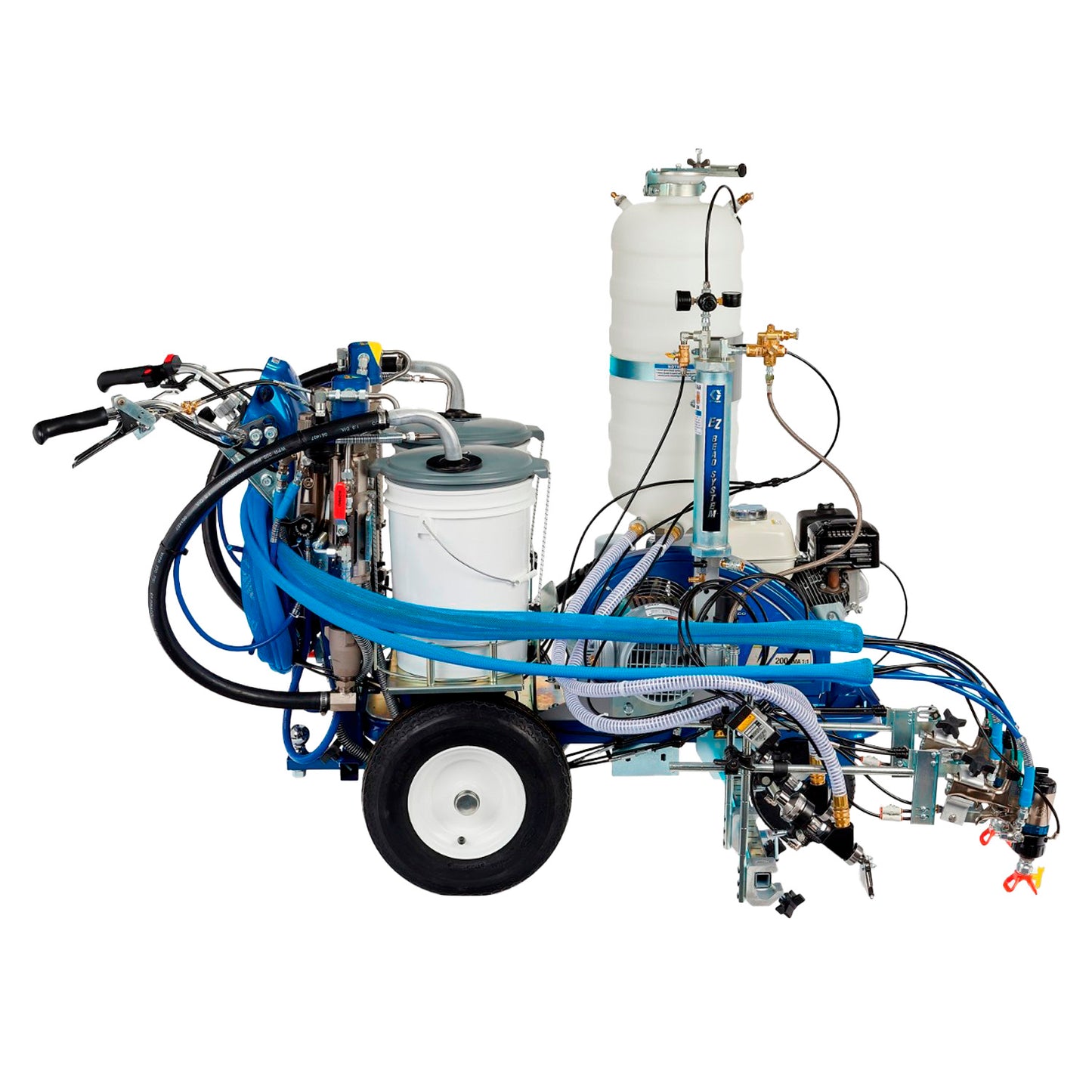 Vista lateral derecha de máquina Graco LineLazer V 200MMA 1:1 para aplicación de pintura MMA