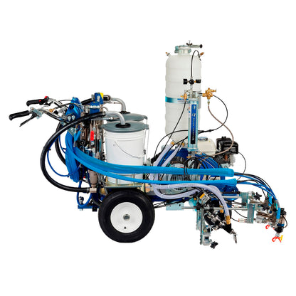Vista lateral derecha de máquina Graco LineLazer V 200MMA 1:1 para aplicación de pintura MMA